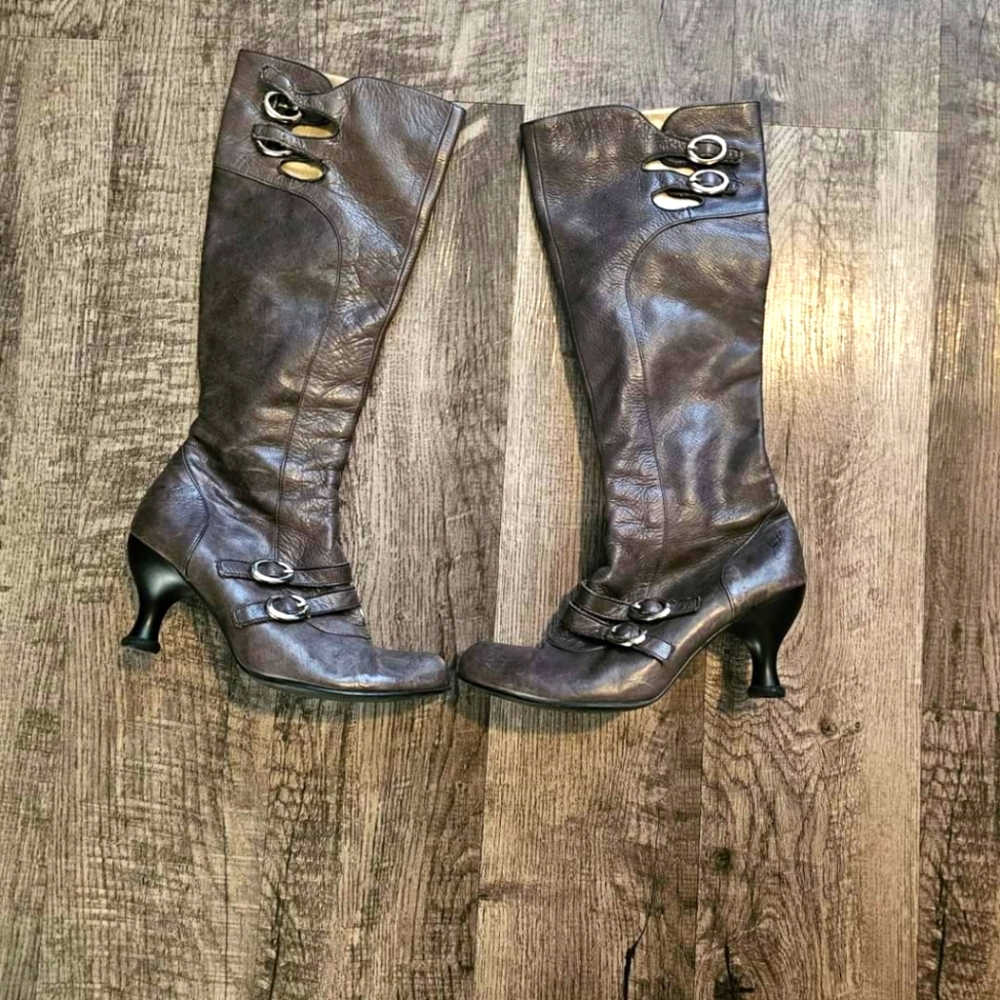 Gray Fluevog Bellevue Mattie Silks Boots